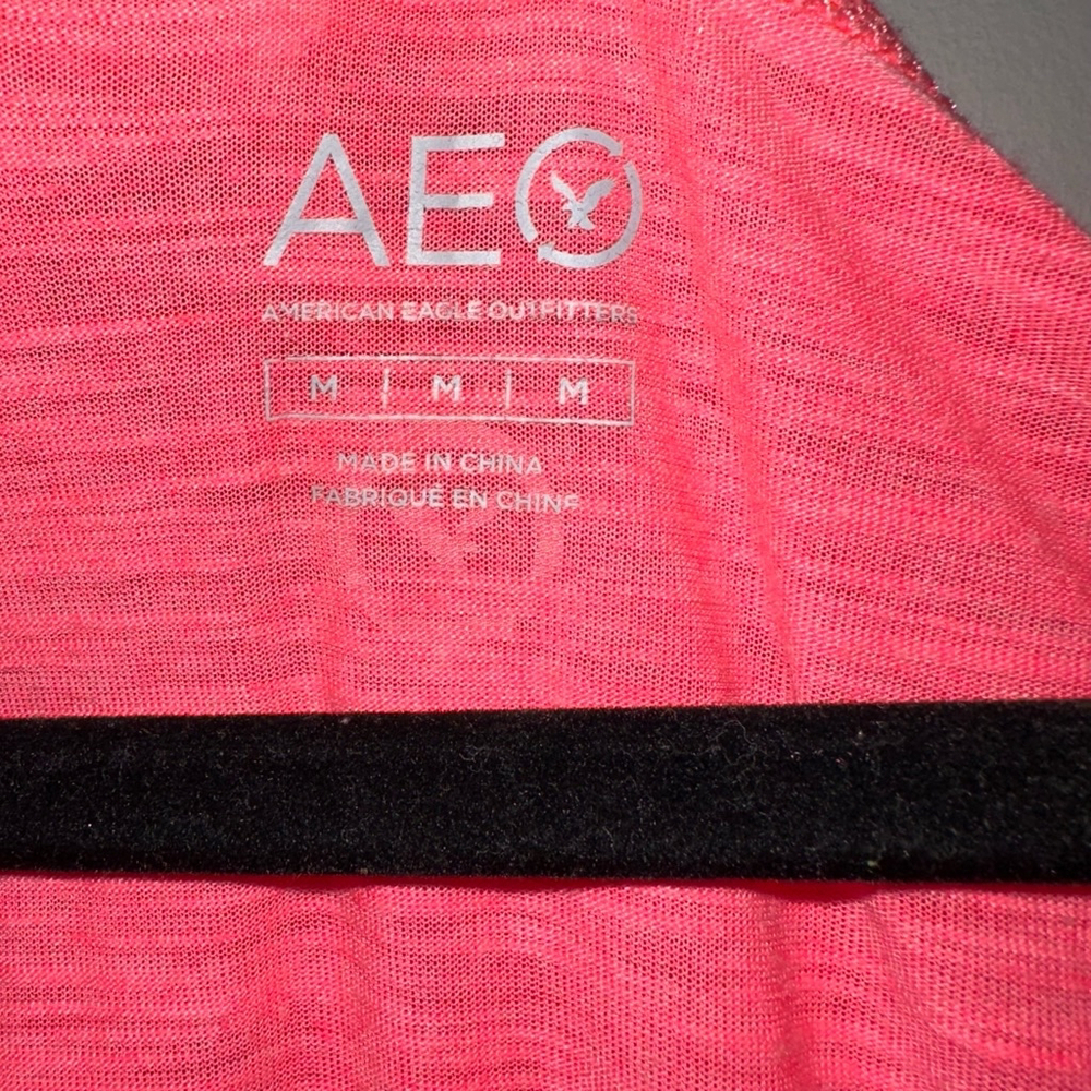 Women's American Eagle Outfitters Shirt, Neon Pink, Size M AEO Athletic Mesh - Picture 4 of 11